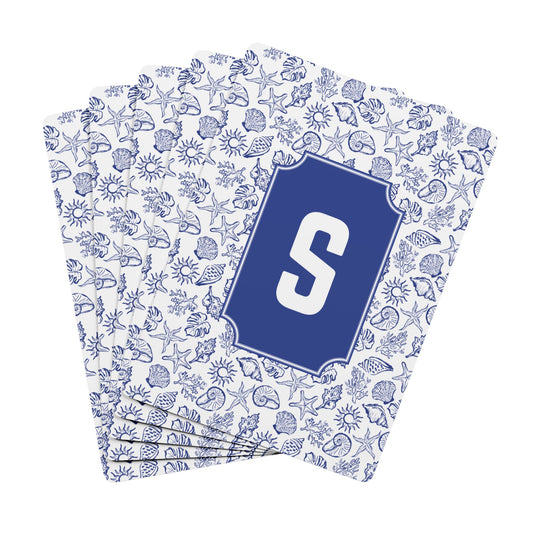 Personalized Coastal Monogram Playing Cards