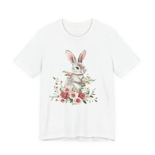 Vintage Watercolor Spring Tee | Vintage Rose Bunny Shirt