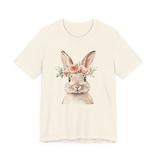 Vintage Watercolor Spring Tee | Floral Crown Bunny Shirt
