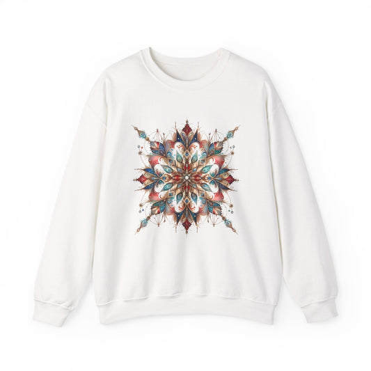 Frosted Radiance Snowflake Sweatshirt | The Anchored Bloom Winter’s Mosaic Collection