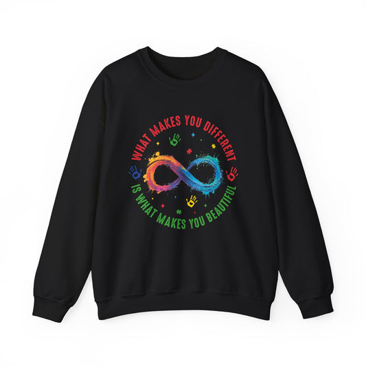 What Makes You Different Makes You Beautiful Sweatshirt | Neurodiversity Acceptance Crewneck