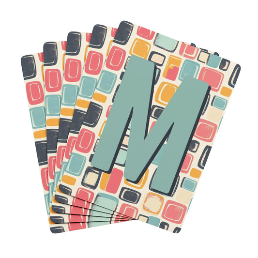 Personalized Midcentury Geometric Monogram Playing Cards