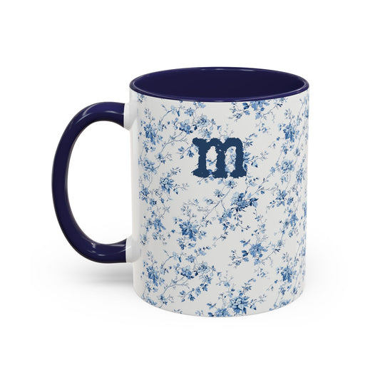 Personalized Floral Initial Mug | Custom Name Ceramic Mug in Pink, Green, or Blue | 11oz or 15oz