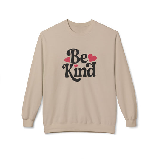 Be Kind Hearts Sweatshirt – Retro Graphic Crewneck Pullover | Positive Message Kindness Gift
