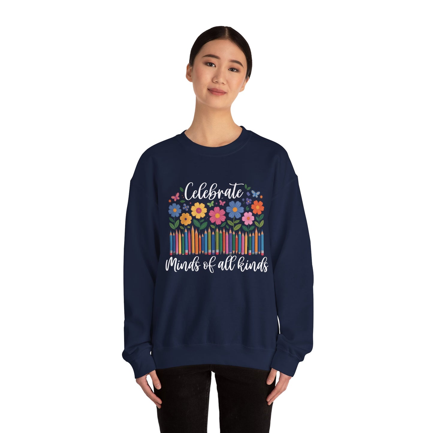 Blooming Minds of All Kinds Sweatshirt | Autism Awareness & Neurodiversity Inclusion Crewneck | Teacher Support Apparel