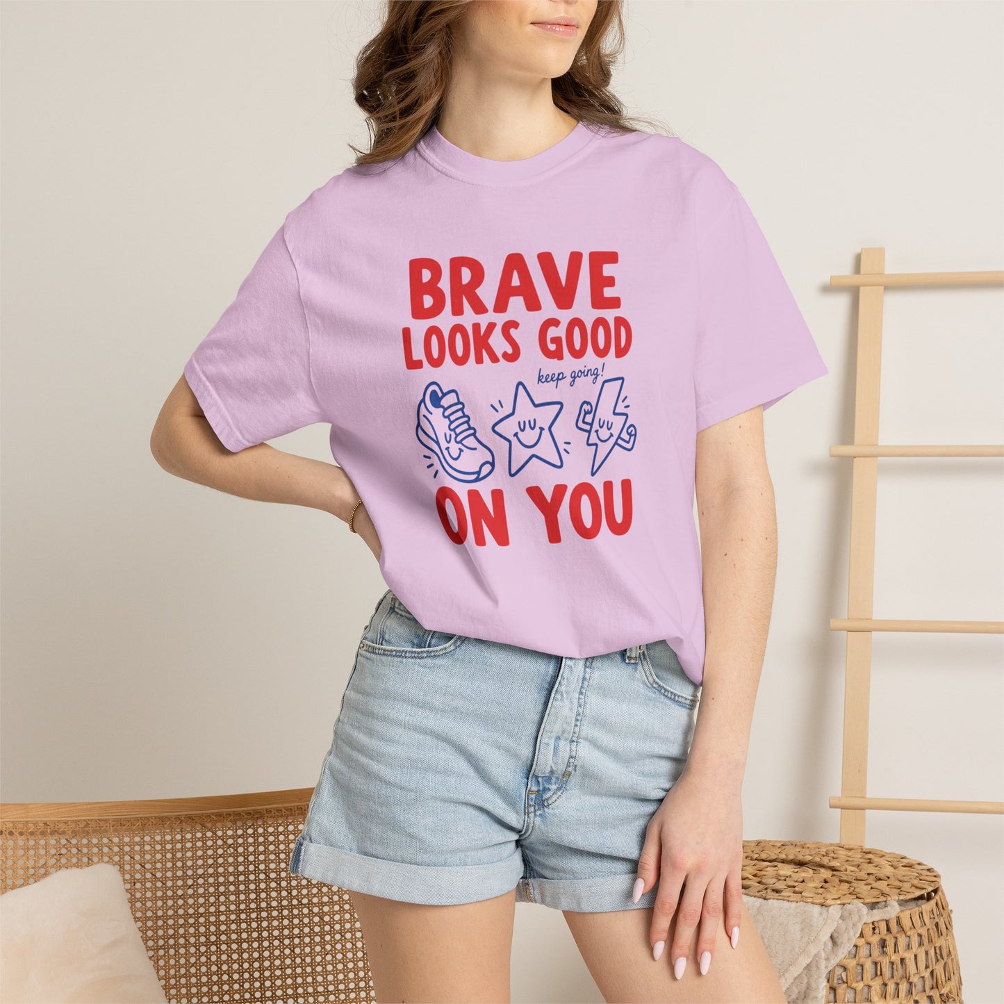 Brave Looks Good on You Comfort Colors® T-Shirt | Encouragement Shirt for Teachers & Clinicians