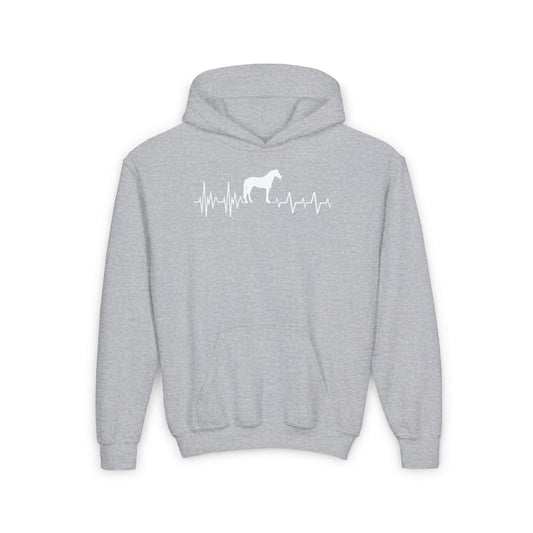 Regulated by Horses: Heartbeat Sweatshirt | Youth Hooded Sweatshirt