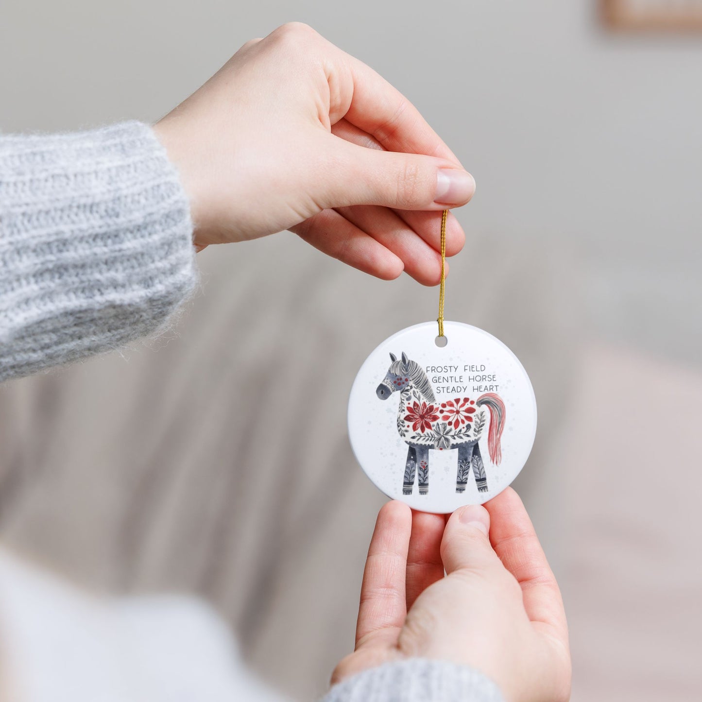 Folk Art Horse Ornament | Gift for Horse Lovers