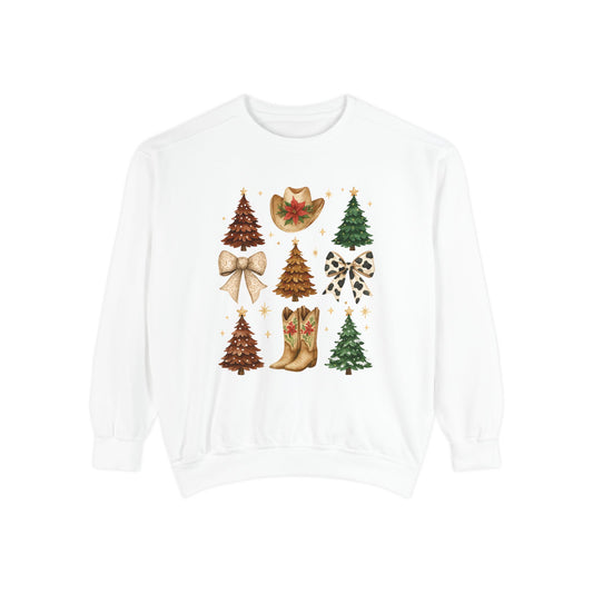 Cowgirl Christmas Comfort Colors Sweatshirt – Western Holiday Pullover