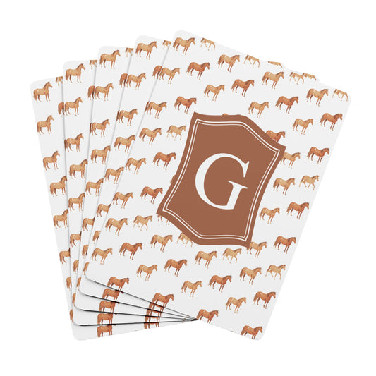 Personalized Horse Pattern Monogram Playing Cards