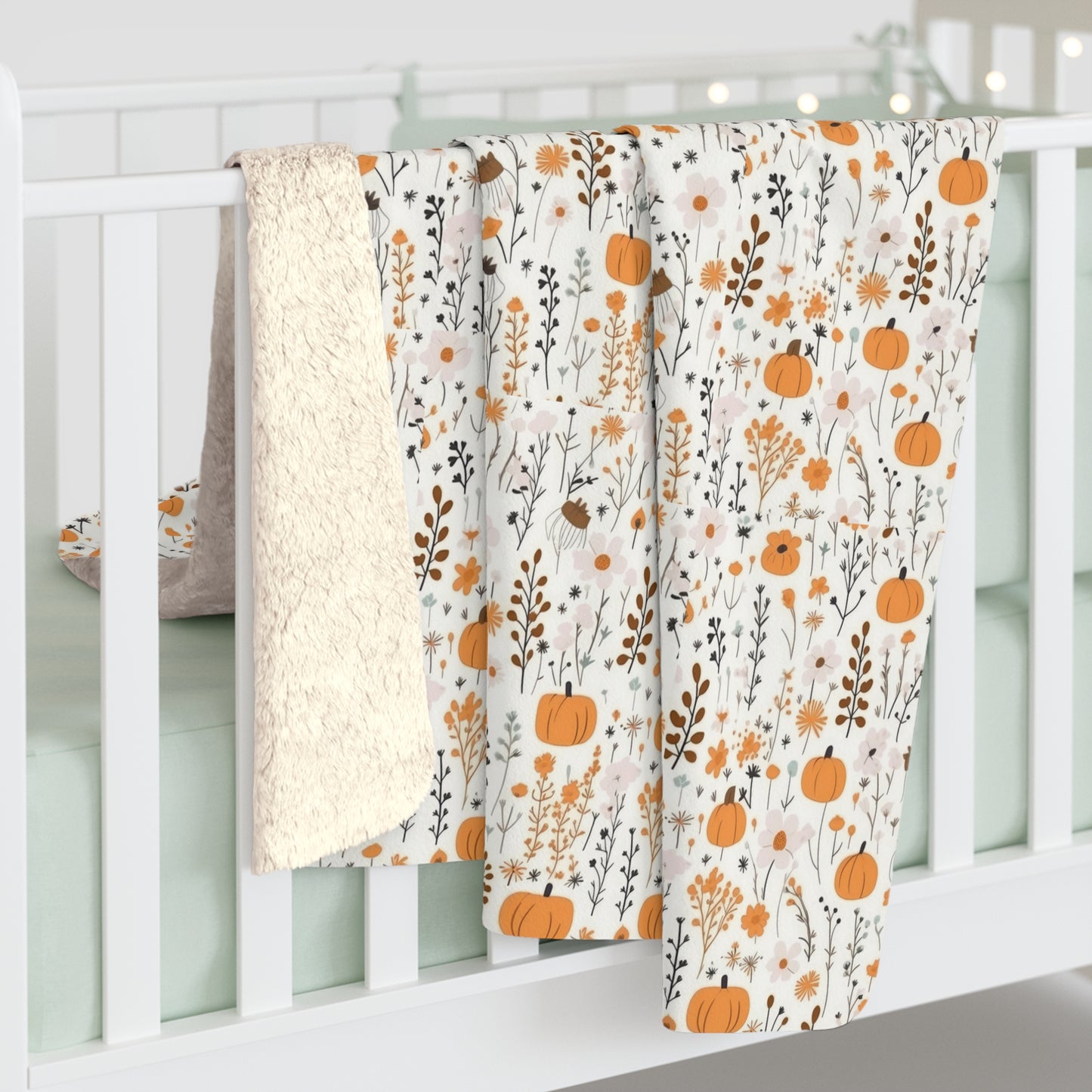 Autumn Blooms Sherpa Fleece Blanket