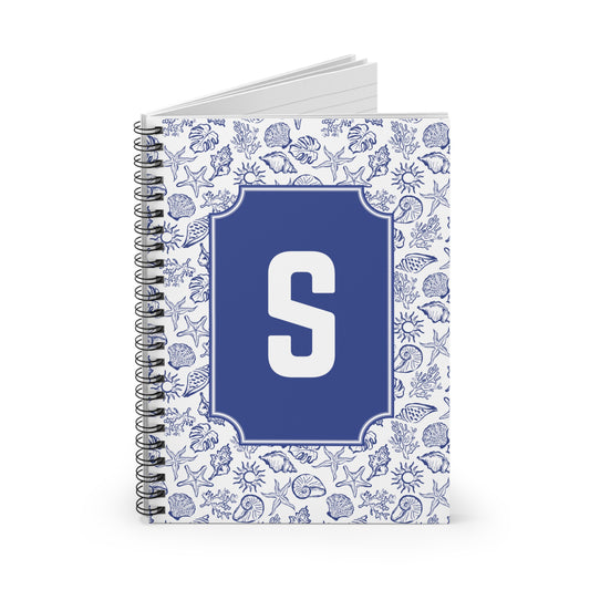 Personalized Coastal Blue Spiral Notebook
