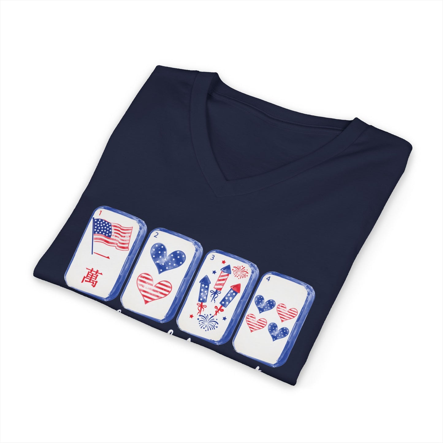 Loves Tiles and America Too V-Neck T-Shirt