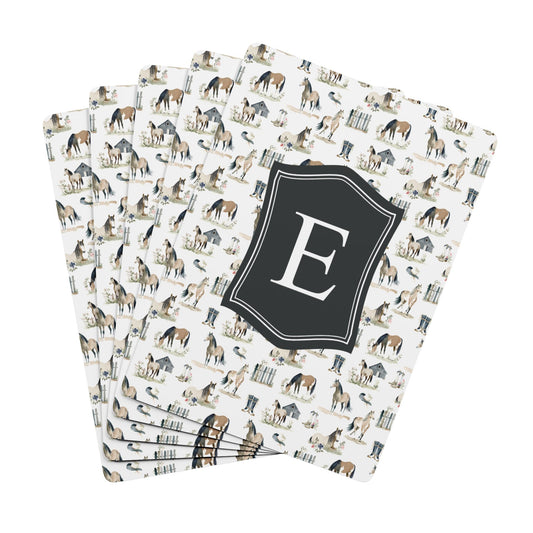 Personalized Equestrian Monogram Playing Cards