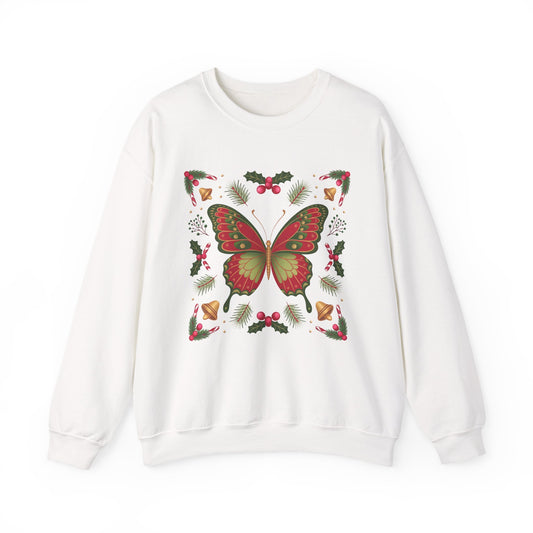 Holiday Butterfly Sweatshirt | Supported to Soar Collection | Cozy Christmas Pullover