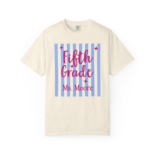 Personalized Fifth Grade Teacher Shirt | Custom Matching Fifth Grade Teacher Comfort Colors T-Shirt