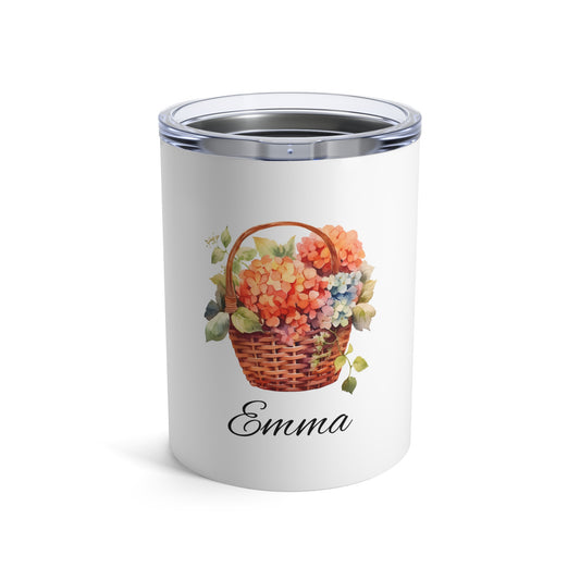 Personalized Floral Stainless Steel Tumbler | Custom Name 10oz Insulated Cup