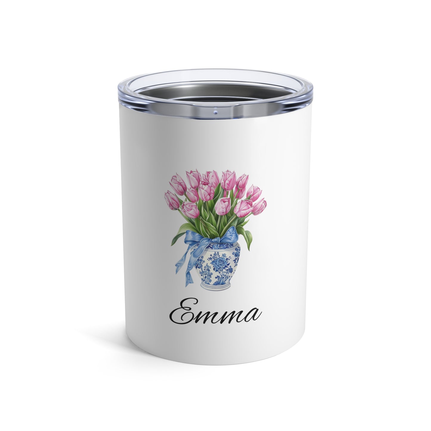 Personalized Floral Stainless Steel Tumbler | Custom Name 10oz Insulated Cup