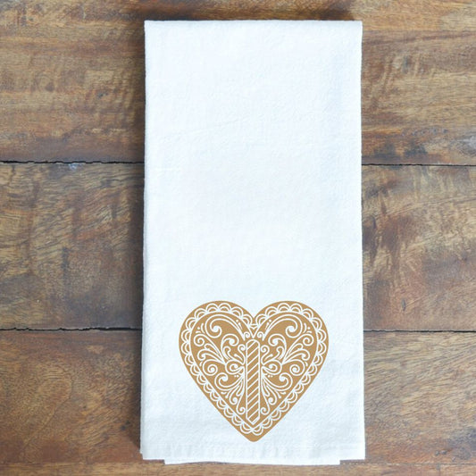 Gingerbread Heart Tea Towel