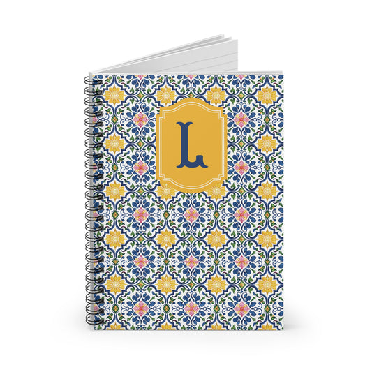 Personalized Golden Tile Spiral Notebook