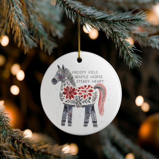 Folk Art Horse Ornament | Gift for Horse Lovers