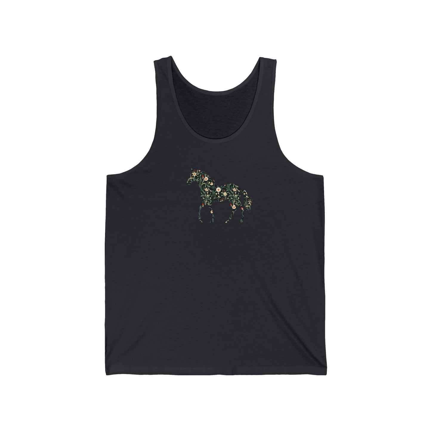 Floral Horse Jersey Tank - Green Vines