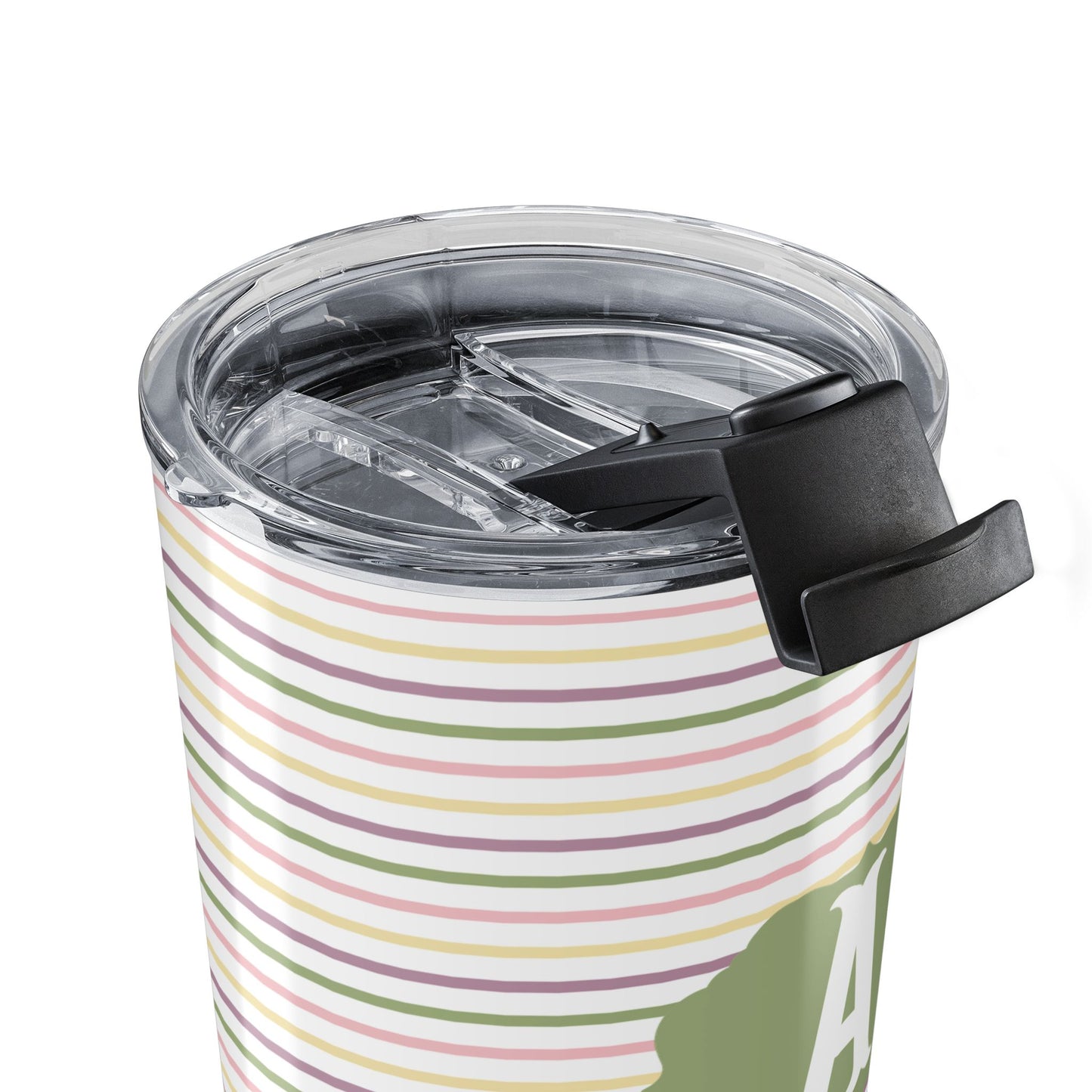 Personalized Pastel Stripe Tumbler | Custom 20oz Stainless Steel Travel Cup