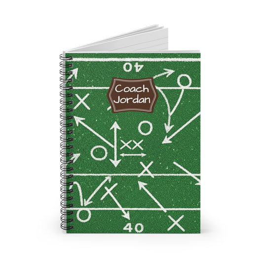 Personalized Football Playbook Spiral Notebook