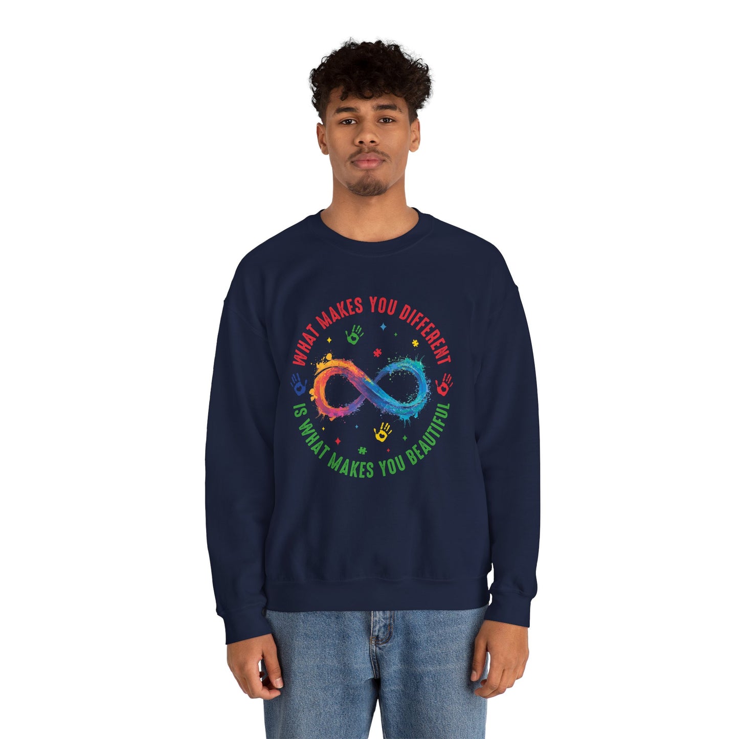 What Makes You Different Makes You Beautiful Sweatshirt | Neurodiversity Acceptance Crewneck