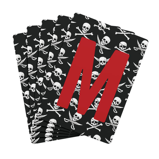 Personalized Pirate Skull Monogram Playing Cards