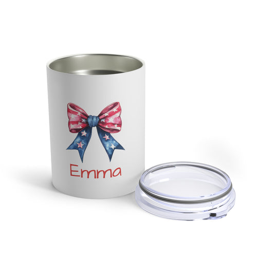 Personalized Americana Stainless Steel Tumbler | Custom Name 10oz Insulated Cup