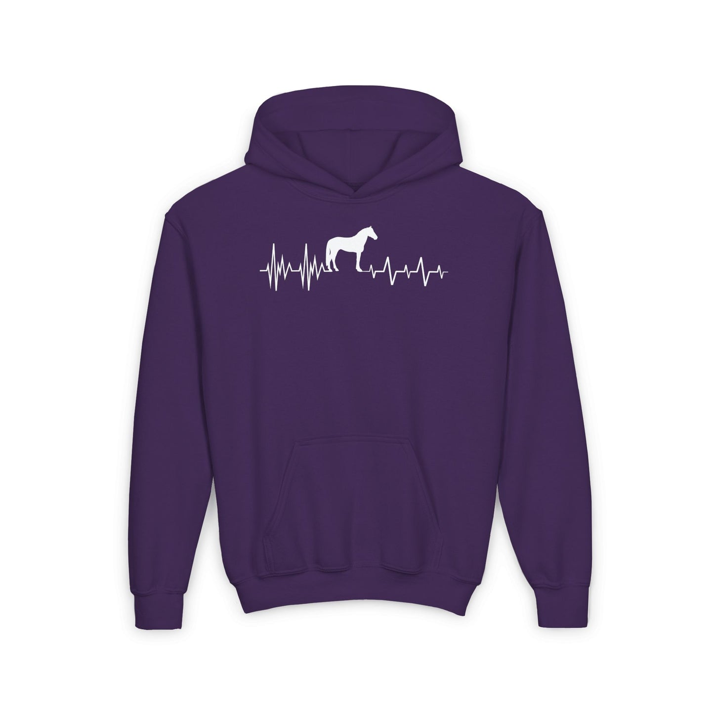 Regulated by Horses: Heartbeat Sweatshirt | Youth Hooded Sweatshirt