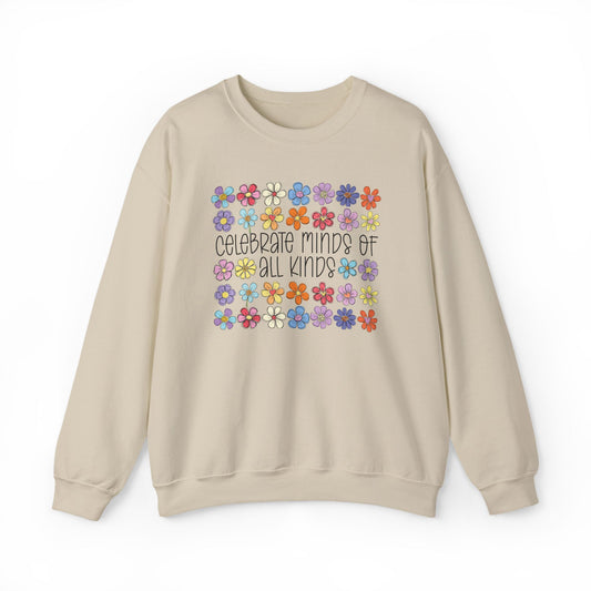 Celebrate Minds of All Kinds | Cozy Crewneck Sweatshirt