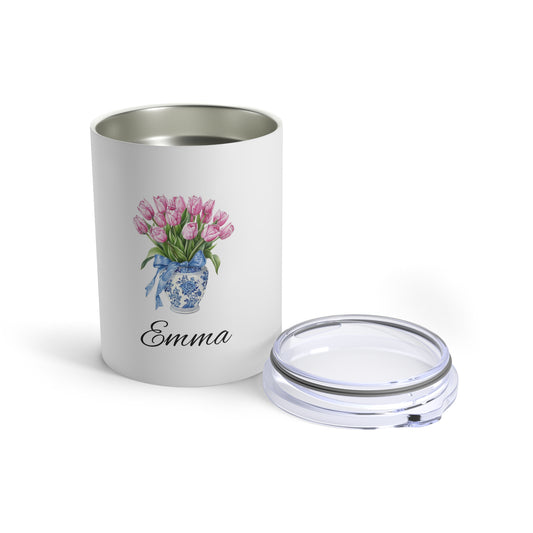 Personalized Floral Stainless Steel Tumbler | Custom Name 10oz Insulated Cup