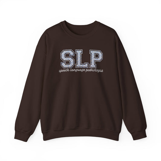 SLP Sweatshirt | Collegiate Floral Crewneck | Speech Therapist Gift