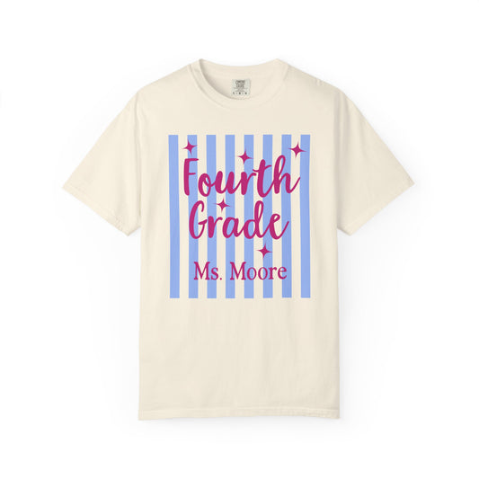 Personalized Fourth Grade Teacher Shirt | Custom Matching Fourth Grade Teacher Comfort Colors T-Shirt