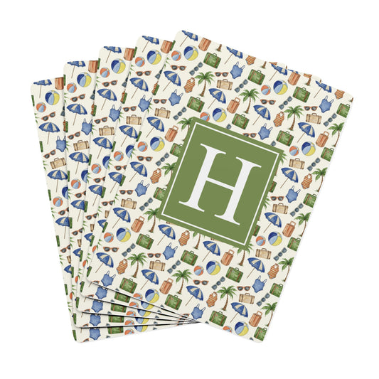 Personalized Vintage Vacation Monogram Playing Cards