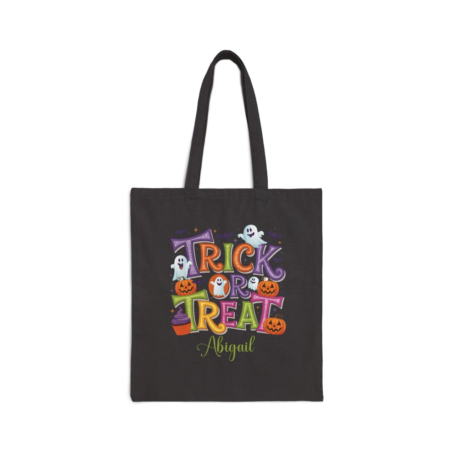 Personalized Trick or Treat Halloween Tote Bag | Custom Name Trick or Treat Bag