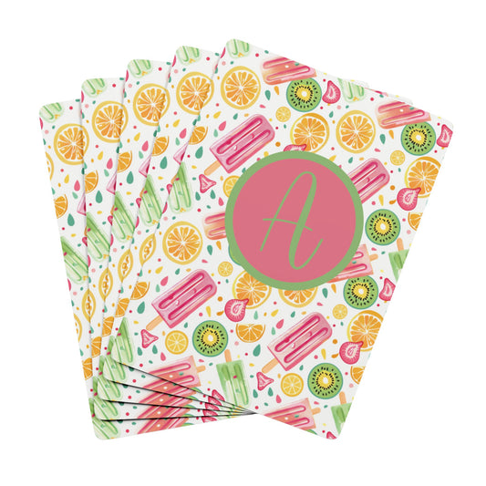 Personalized Summer Treats Monogram Playing Cards