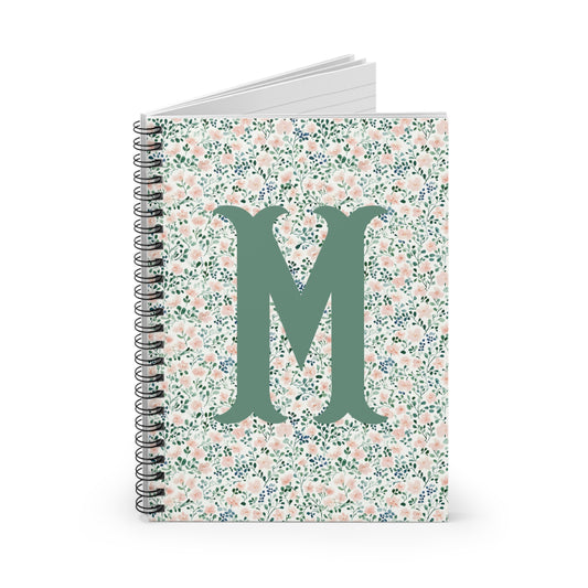 Personalized Floral Initial Spiral Notebook