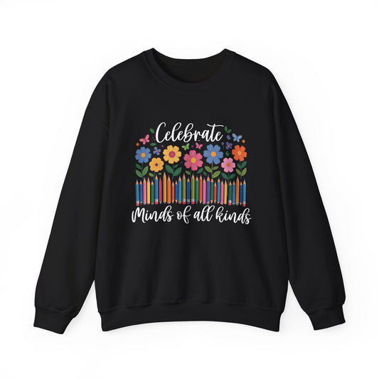 Blooming Minds of All Kinds Sweatshirt | Autism Awareness & Neurodiversity Inclusion Crewneck | Teacher Support Apparel
