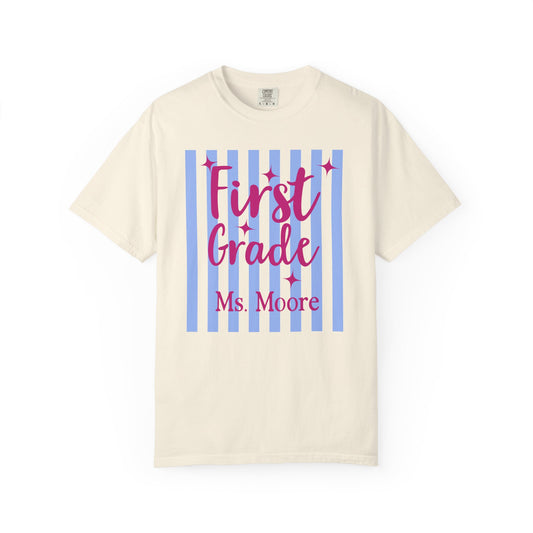 Personalized First Grade Teacher Shirt | Custom Matching First Grade Teacher Comfort Colors T-Shirt