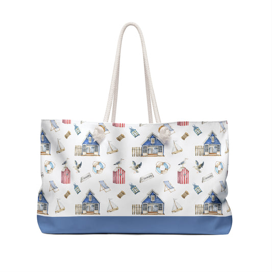 Coastal Beach House Rope Handle Weekender Tote Bag