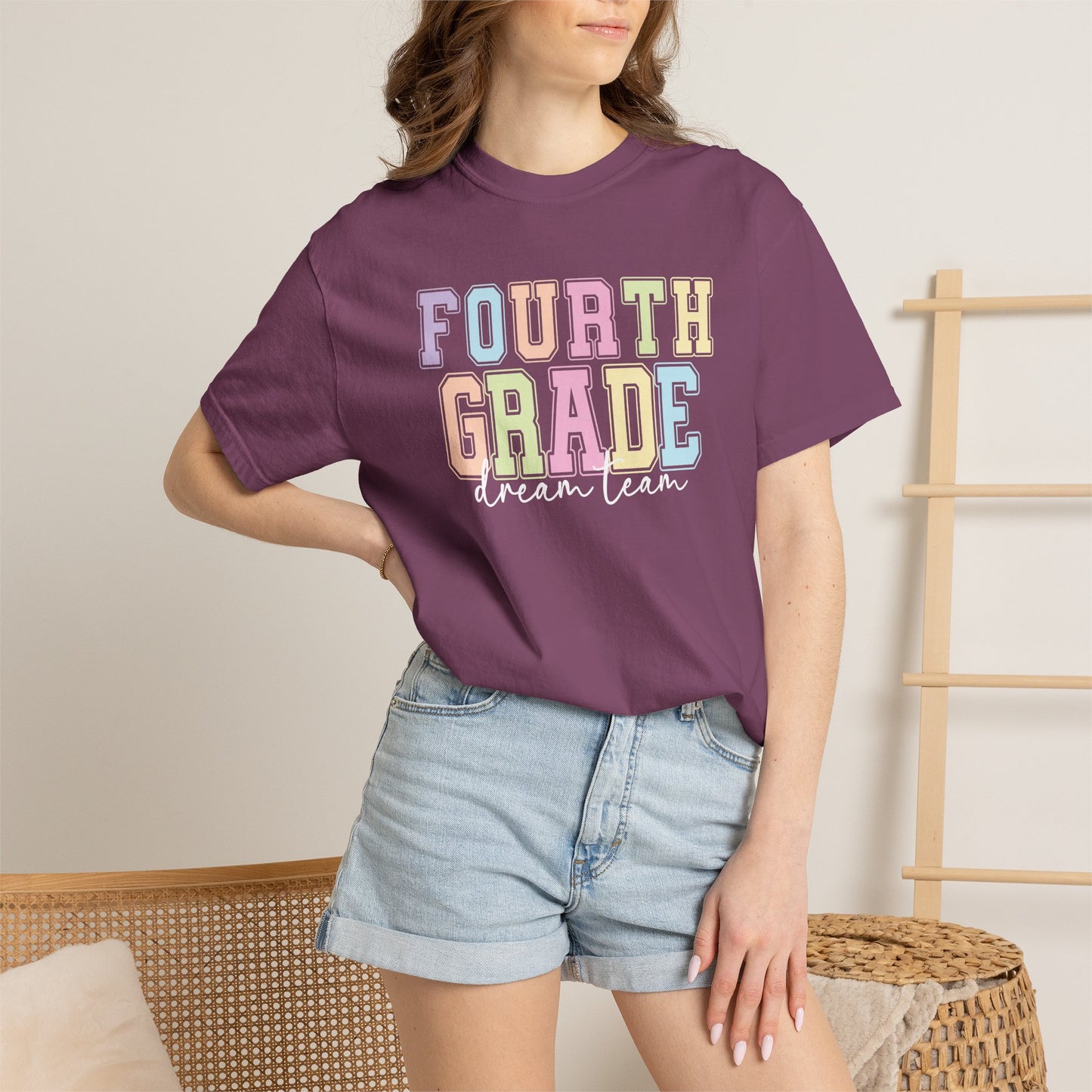 Fourth Grade Dream Team Comfort Colors® Teacher Shirt | Grade Level Teacher T-Shirt