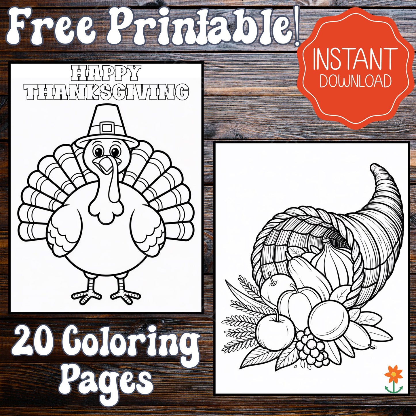 Free Thanksgiving Coloring Pages Printable Set for Kids Families and Classrooms