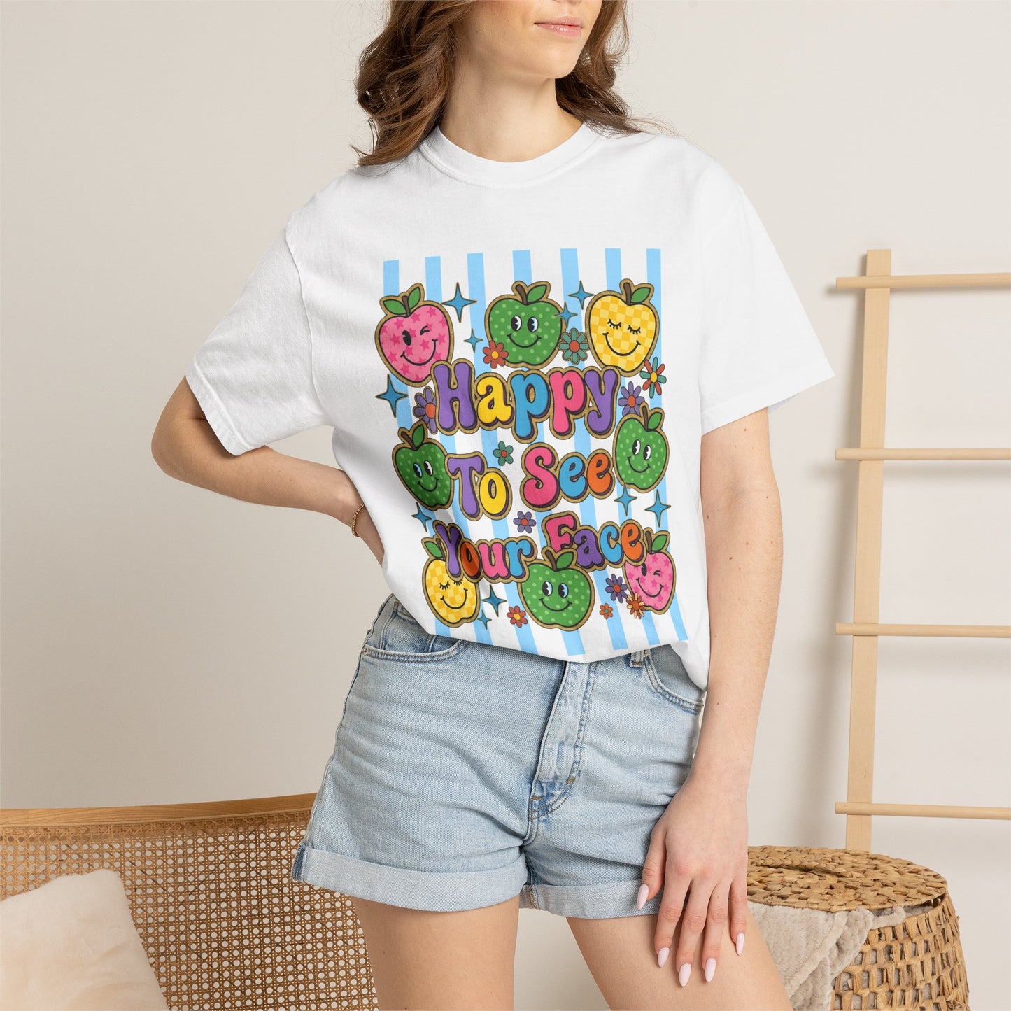 Happy To See Your Face Teacher Shirt |  Retro Comfort Colors Back to School Shirt