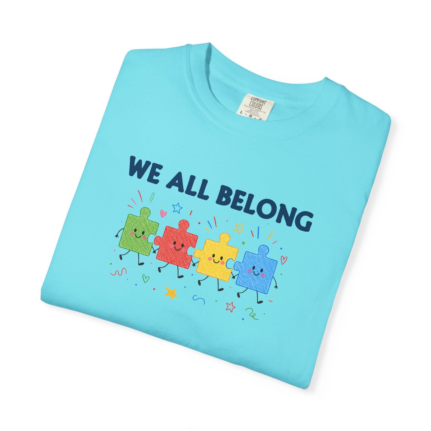 We All Belong Puzzle Piece Teacher Shirt | Neurodiversity & Inclusion T-Shirt