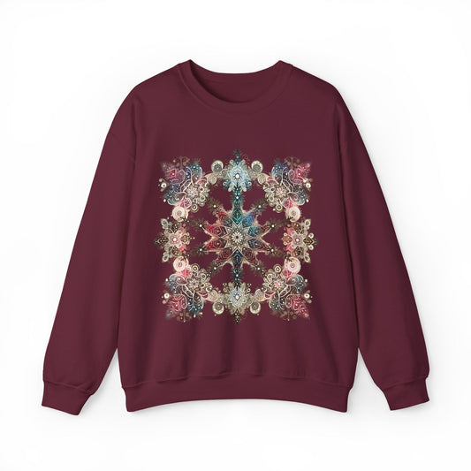 Radiant Frost Snowflake Sweatshirt | The Anchored Bloom Winter’s Mosaic Collection