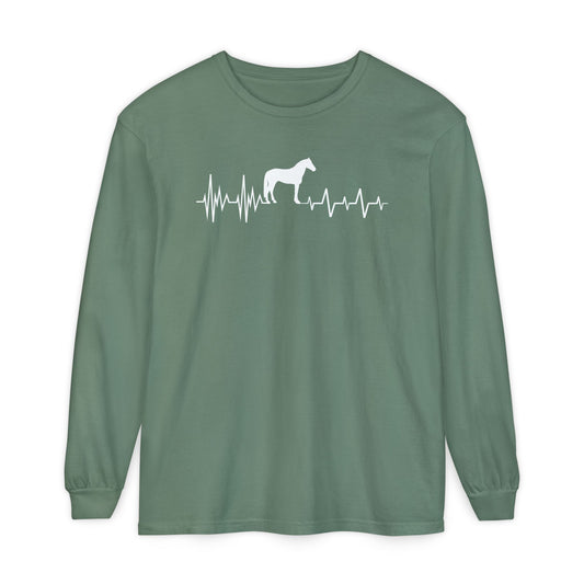 Regulated by Horses: Heartbeat Long sleeve Tee | Adult