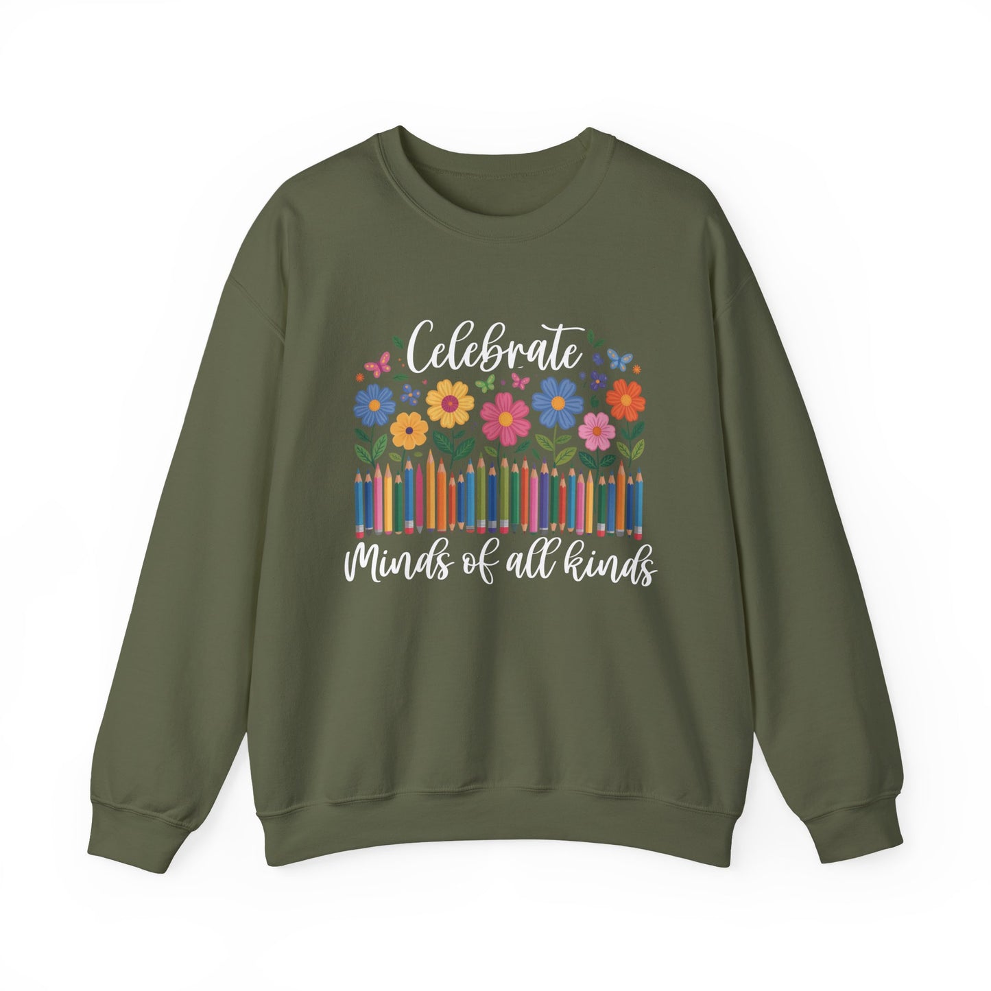 Blooming Minds of All Kinds Sweatshirt | Autism Awareness & Neurodiversity Inclusion Crewneck | Teacher Support Apparel
